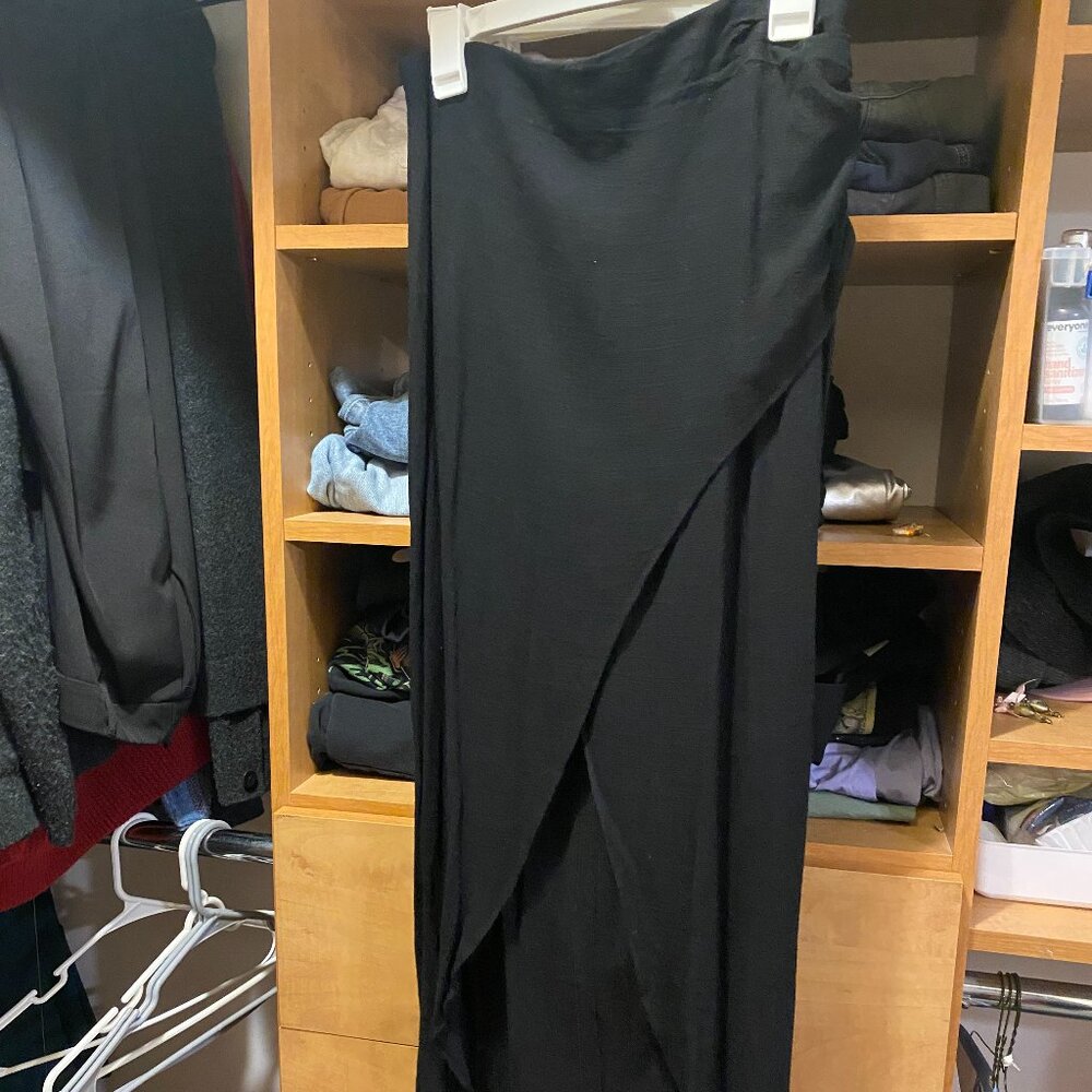 Black Maxi Wrap Skirt